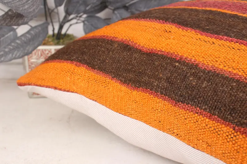 Interior Designer Pillow, Pillow, Vintage Kilim Throw Pillow, Hippie Throw Pillow Sham, 18x18 Brown Cushion Cover, Gift Pillow - 7