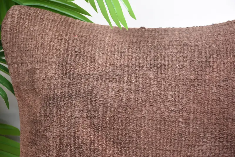 Pillow Cover, Gift Pillow, Neutral Throw Cushion, Handmade Kilim Cushion, Boho Pillow Sham Cover, 14x14 Brown Cushion, Neutral Throw Pillow Cover - 2