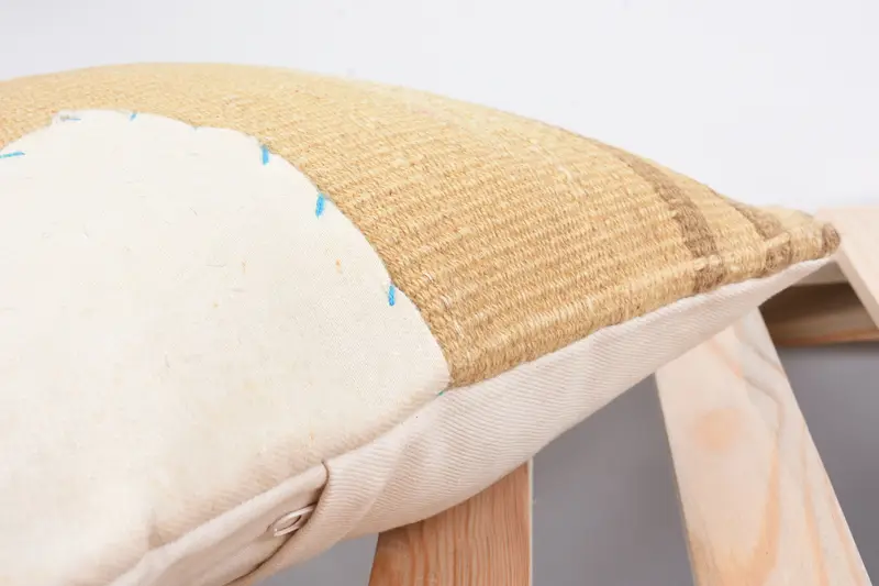 Kilim Pillow Cover, Bolster Cushion Cover, 12x12 Beige Cushion Case, Vintage Pillow, Pillow, Ethnical Kilim Rug Pillow, Outdoor Throw Cushion - 7