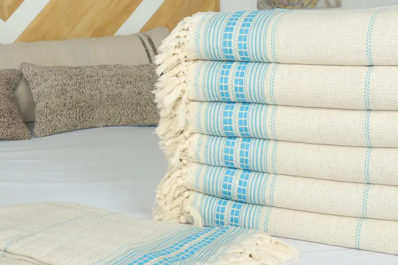 Aesthetic Blanket, Throw Blanket, Bachelorette Party Items, 96x94 Linen Striped Towel, Handmade Gift, Custom Blanket, Personalized Gifts - 3