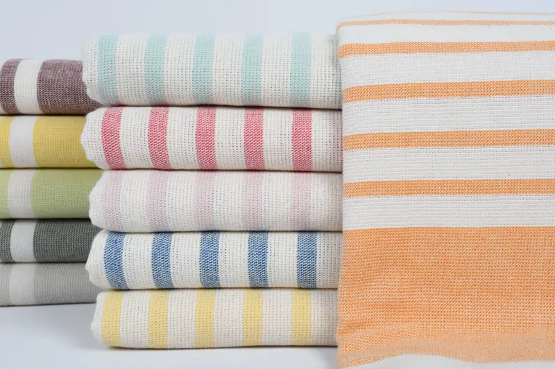 Lightweight Turkish towel, 64x36 Cotton Striped Terry Towel, Birthday Gift, Best Beach Towel, Thin towel, Holiday Towel, Bachelorette Towel - 1