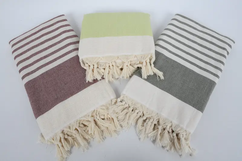 Lightweight Turkish towel, 64x36 Cotton Striped Terry Towel, Birthday Gift, Best Beach Towel, Thin towel, Holiday Towel, Bachelorette Towel - 8