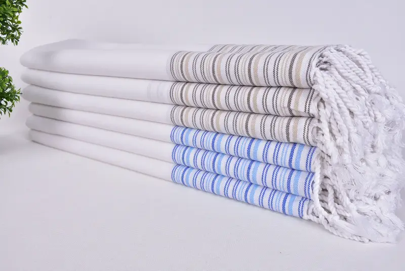 Gift For Him, Personalized Bridesmaid Gift, Valentines Gift, Organic Towel, Beach Wedding Favor, Lightweight towel, 70x40 Cotton Striped Towel - 3