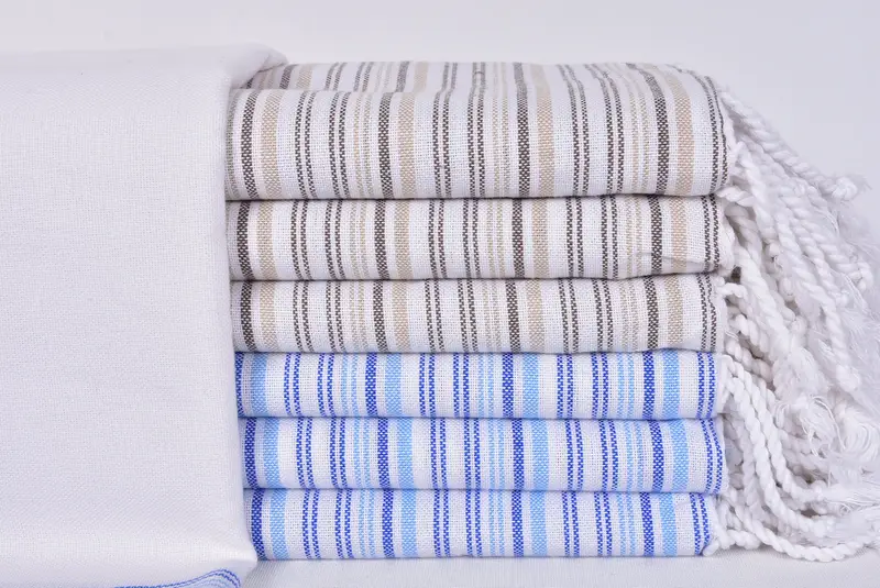 Gift For Him, Personalized Bridesmaid Gift, Valentines Gift, Organic Towel, Beach Wedding Favor, Lightweight towel, 70x40 Cotton Striped Towel - 1