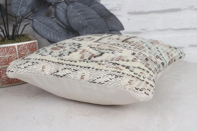Vintage Kilim Throw Pillow, Vintage Kilim Pillow, Chair Pillow Sham, 12x12 Beige Cushion Cover, Turkish Pillow, Pillow Cover, Tapestry Pillow Case - 6