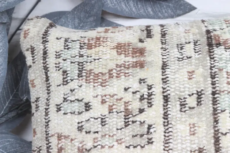 Vintage Kilim Throw Pillow, Vintage Kilim Pillow, Chair Pillow Sham, 12x12 Beige Cushion Cover, Turkish Pillow, Pillow Cover, Tapestry Pillow Case - 2