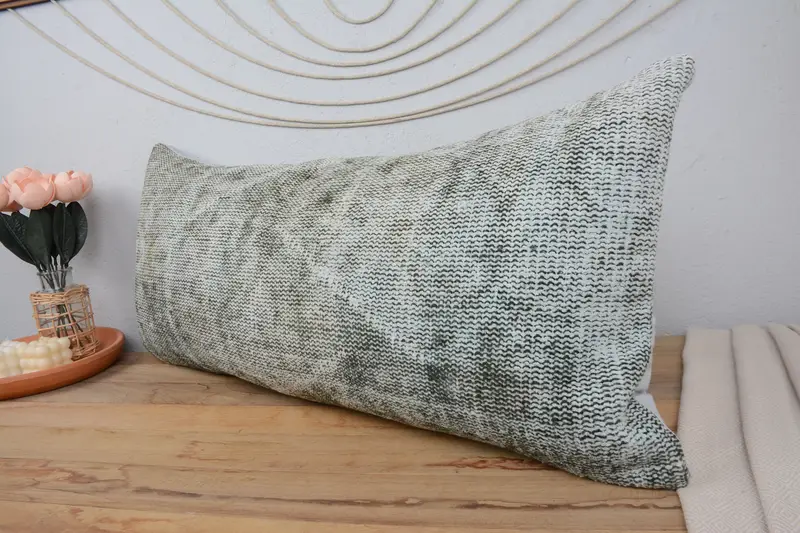 Sofa Bolster Cushion Case, Kilim Pillow, 16x36 Brown Cushion Case, Gift Pillow, Cushion Case, Vintage Pillow, Shabby Chic Cushion Case - 4