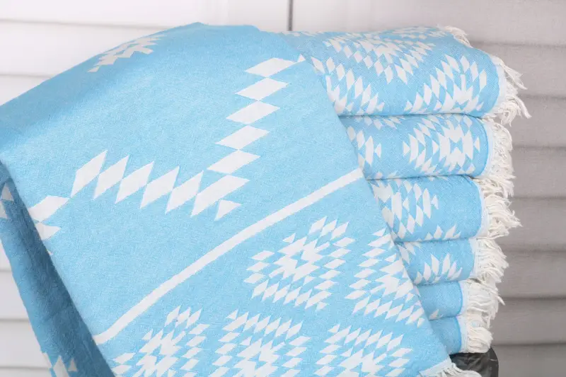 Personalized Turkish Towel, Bulk Order Towel, Bridal Shower Favors, Oversized Beach Towel, Hammam towel, 70x36 Cotton Kilim Towel, Embroidery Towels - 2