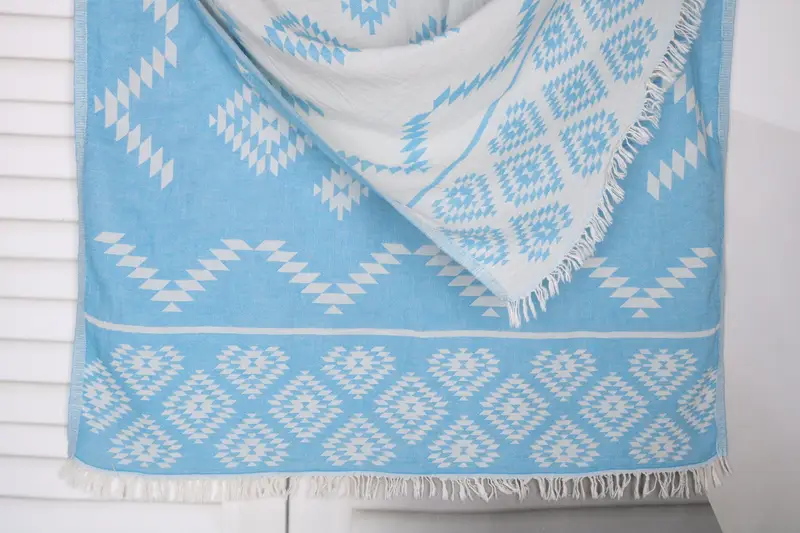 Personalized Turkish Towel, Bulk Order Towel, Bridal Shower Favors, Oversized Beach Towel, Hammam towel, 70x36 Cotton Kilim Towel, Embroidery Towels - 1
