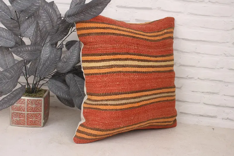 Handmade Kilim Cushion, Natural Cushion Case, Pillow Cover, Throw Kilim Pillow, Luxury Pillow Sham, 18x18 Beige Pillow, Turkish Pillow - 3