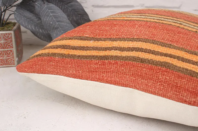 Handmade Kilim Cushion, Natural Cushion Case, Pillow Cover, Throw Kilim Pillow, Luxury Pillow Sham, 18x18 Beige Pillow, Turkish Pillow - 6
