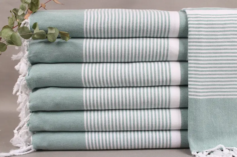 Wholesale Turkish Towel Petrol Green, Embroidered Bath Towel, 40x71 Inches