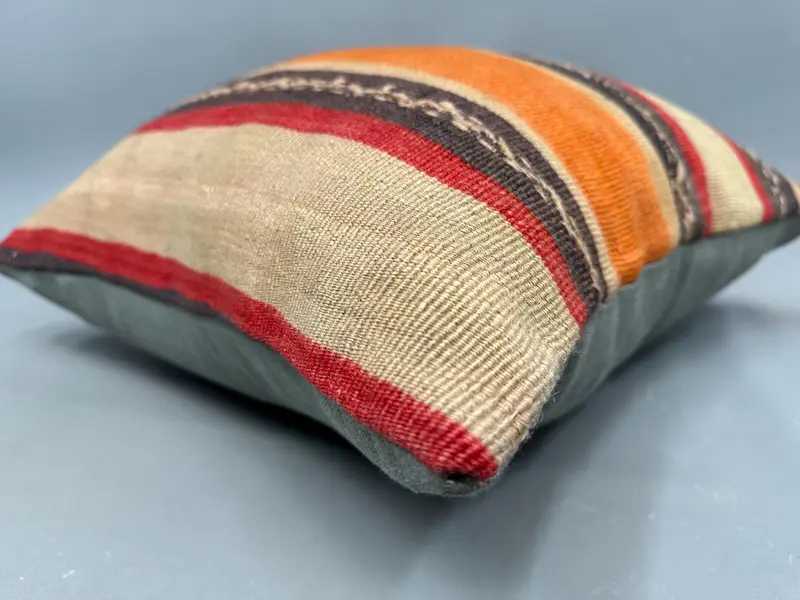 Kilim Pillow Cover, Authentic Pillow Case, Pillow for Couch, 20x20 Beige Pillow Cover, Cushion Cover, Ethnical Kilim Rug Pillow - 6