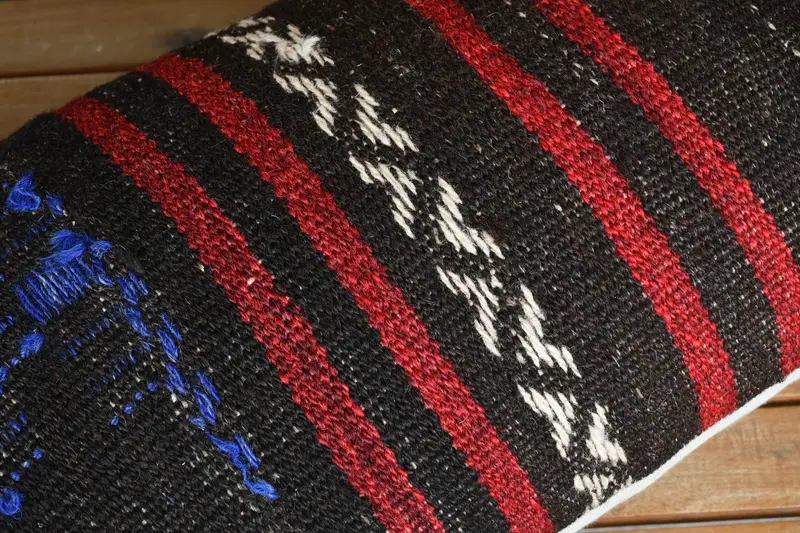 Cushion Cover, Morroccon Kilim Cushion Pillow Cover, Kilim Pillow, 16x24 Red Pillow Case, Boho Pillow Sham Cover, Pillow for Couch - 3