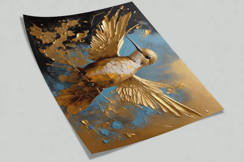 Vogelbild, moderne Wandaufkleber, 3D -Handpapier, Hummingbird -Wandplakat, Wanddekoration, Tierwanddekor, personalisierte Tapete, - 4