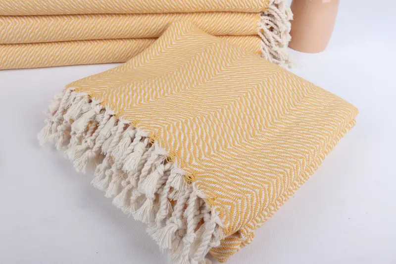 Sand-resistant Turkish towel for the beach, Bridesmaid Gift Towel, Employee Gifts, Wedding Gift, 70x40 Cotton Chevron Towel, Quick-dry towel - 5