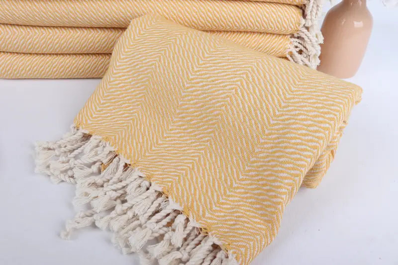 Sand-resistant Turkish towel for the beach, Bridesmaid Gift Towel, Employee Gifts, Wedding Gift, 70x40 Cotton Chevron Towel, Quick-dry towel - 4