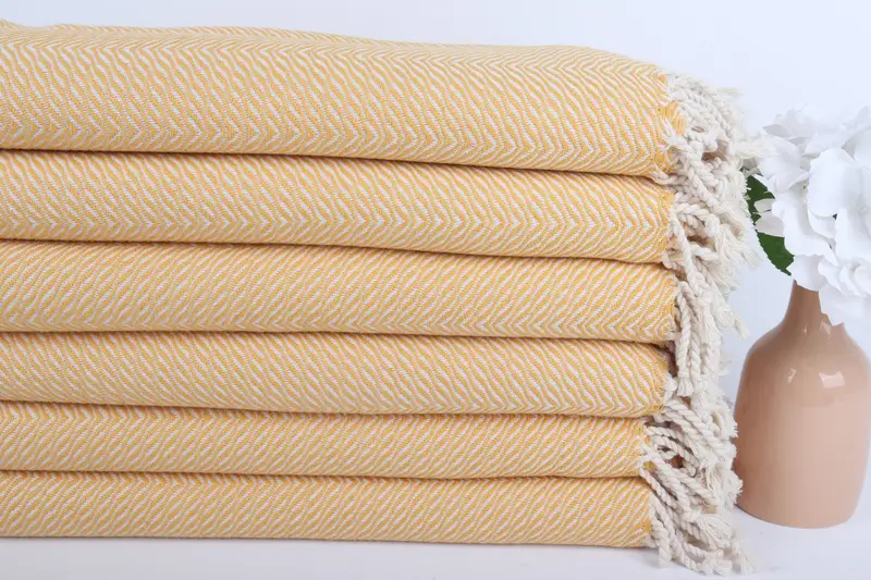 Sand-resistant Turkish towel for the beach, Bridesmaid Gift Towel, Employee Gifts, Wedding Gift, 70x40 Cotton Chevron Towel, Quick-dry towel - 3