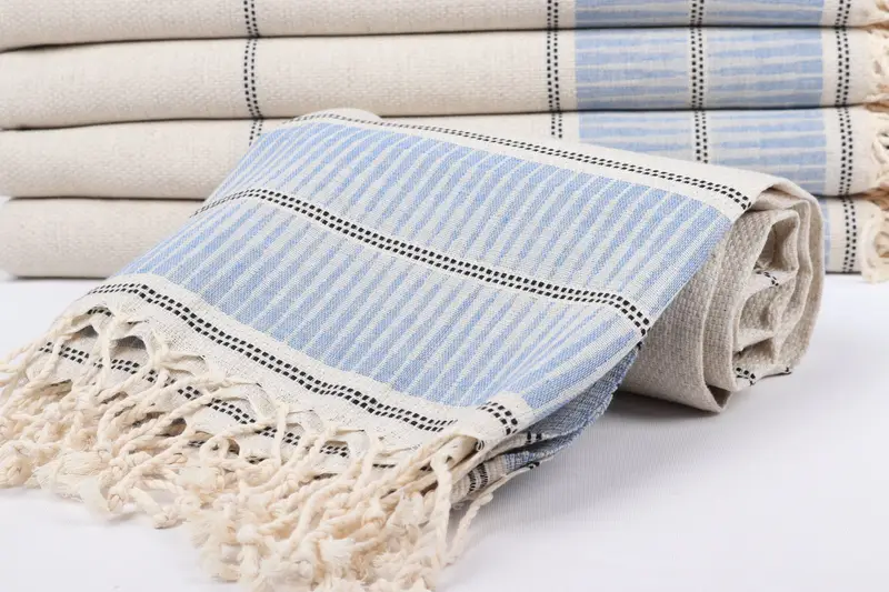 Monogram Beach Towel, Large Turkish Towel, Personalized Towel Gift, Absorbent Turkish towel, Best Friend Gift Ideas, 70x40 Linen Striped Towel - 4