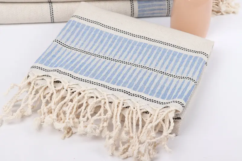 Monogram Beach Towel, Large Turkish Towel, Personalized Towel Gift, Absorbent Turkish towel, Best Friend Gift Ideas, 70x40 Linen Striped Towel - 5