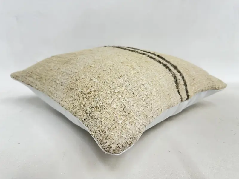 Pillow Cover, Kilim Rug Cushion Case, Outdoor Patio Cushion, Turkish Pillow, Pillow for Couch, 16x16 Beige Cushion, Kilim Pillow Cover - 6