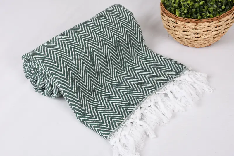Decorative Blanket, Personalized Gift For Her, Bridesmaid Gifts, Personalized Gifts, Turkish Towel Blanket, 96x80 Cotton Chevron Towel - 4