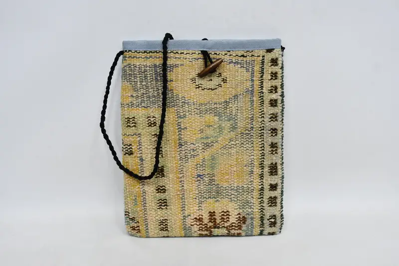 Vintage Motifli Art Deco Kilim Çanta, Ayarlanabilir Askılı Çapraz Çanta