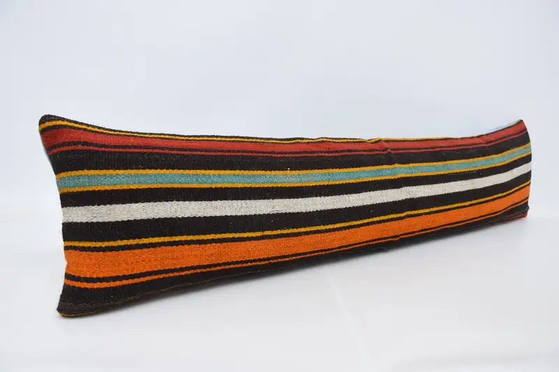 12x48 Orange Cushion Case, Traditional Pillow Cover, Interior Designer Pillow, Pillow, Boho Pillow, Bench Cushion Case, Antique Pillows - 3