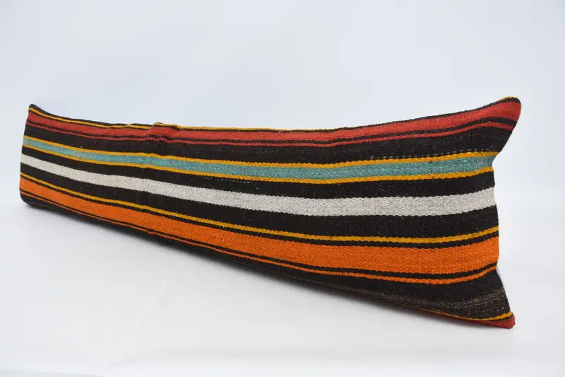 12x48 Orange Cushion Case, Traditional Pillow Cover, Interior Designer Pillow, Pillow, Boho Pillow, Bench Cushion Case, Antique Pillows - 4
