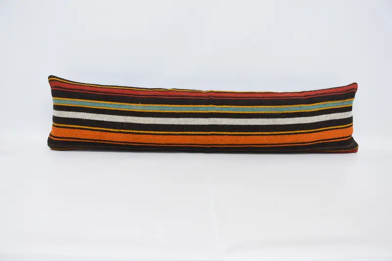 12x48 Orange Cushion Case, Traditional Pillow Cover, Interior Designer Pillow, Pillow, Boho Pillow, Bench Cushion Case, Antique Pillows - 1