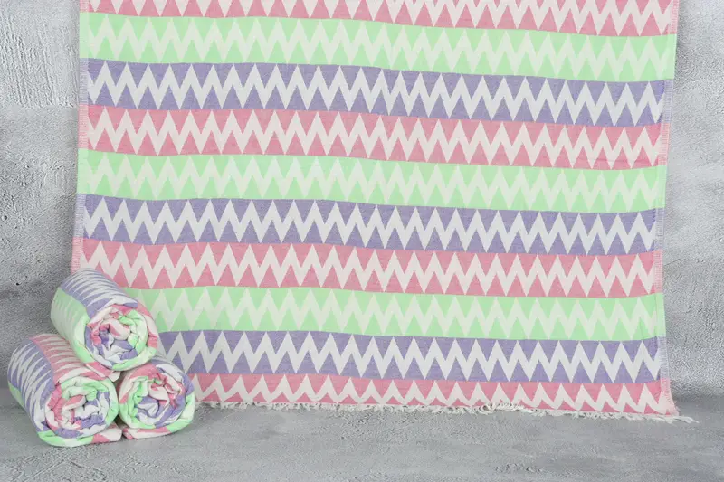 Toalla de playa turca personalizada beige, 40x71 pulgadas