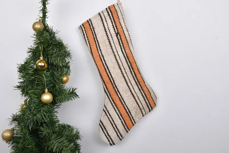 Patrón de adornos navideños, calcetín navideño de 7 pulgadas de ancho