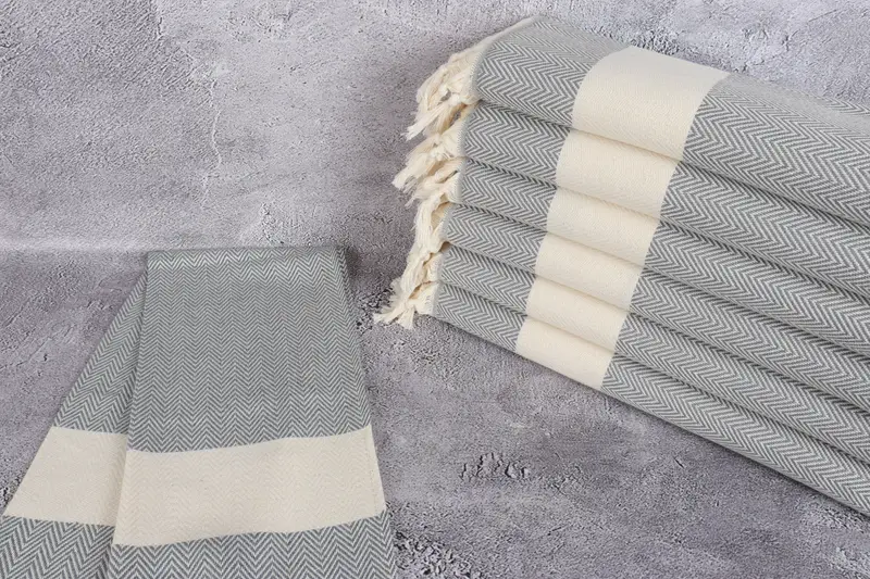 Handmade Gift, 36x18 Cotton Herringbone Towel, Wedding Gift, Best Friend Wedding Gift, Monogram Hand Towel, Custom Gifts, Personalized Dish Towel - 2