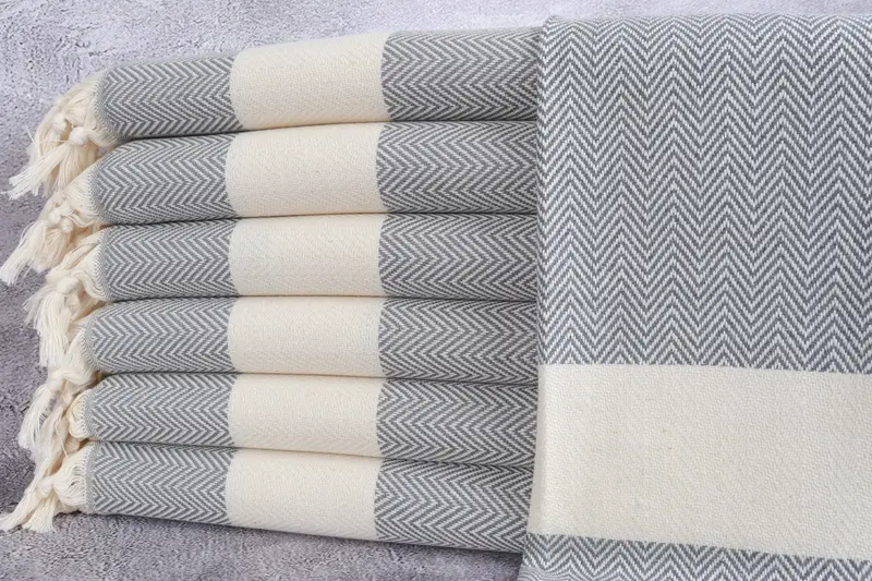 Handmade Gift, 36x18 Cotton Herringbone Towel, Wedding Gift, Best Friend Wedding Gift, Monogram Hand Towel, Custom Gifts, Personalized Dish Towel - 1