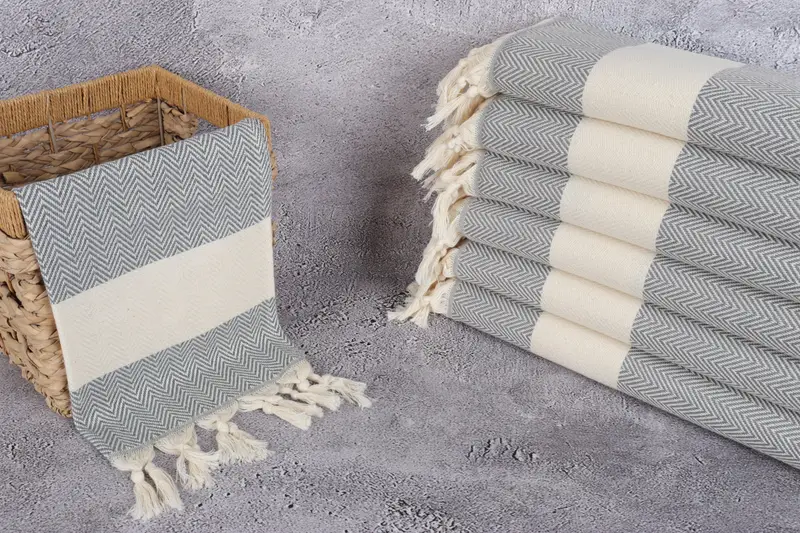 Handmade Gift, 36x18 Cotton Herringbone Towel, Wedding Gift, Best Friend Wedding Gift, Monogram Hand Towel, Custom Gifts, Personalized Dish Towel - 3