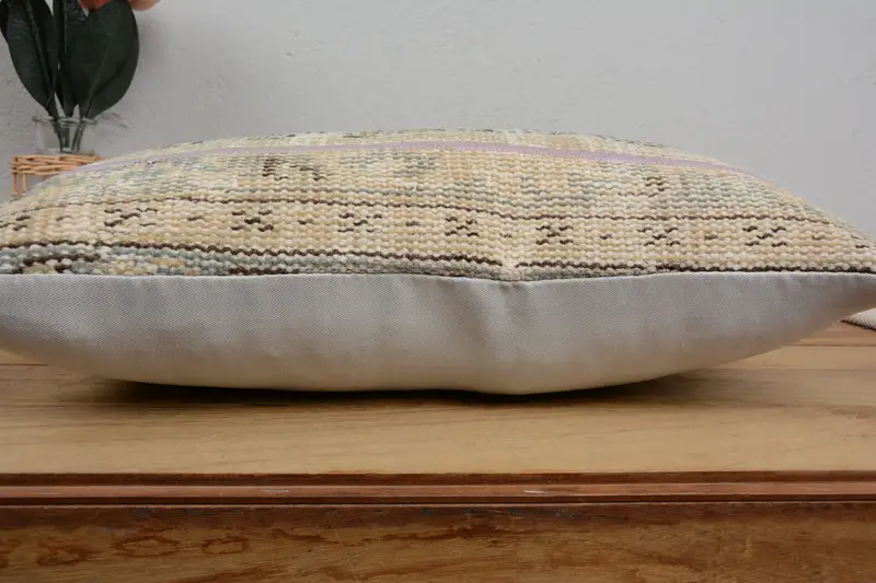 Gift Pillow, Turkish Kilim Pillow, 12x20 Green Pillow Cover, Ethnical Kilim Rug Pillow, Pillow, Floor Pillow, Accent Cushion Case, Knitted Cushion - 5