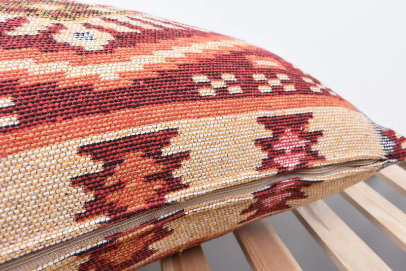 Kilim Cushion Sham, Decorative Pillow, Ikat Cushion Case, Pet Pillow Case, Vintage Pillow, 20x28 Red Pillow Case, Turkish Pillow, Cushion Case - 7
