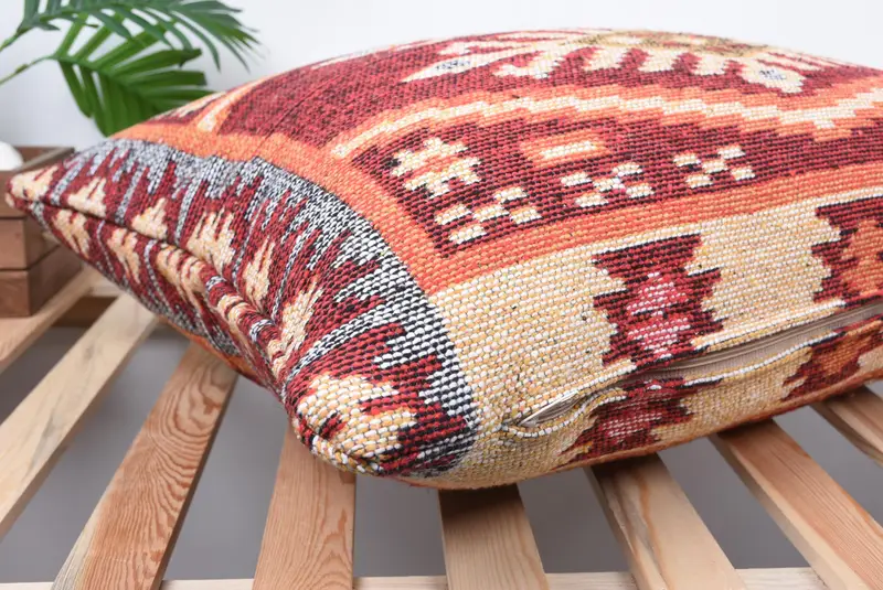 Kilim Cushion Sham, Decorative Pillow, Ikat Cushion Case, Pet Pillow Case, Vintage Pillow, 20x28 Red Pillow Case, Turkish Pillow, Cushion Case - 6