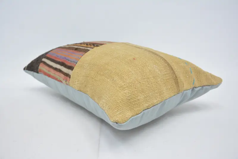 Antique Pillows, Vintage Kilim Throw Pillow, Throw Kilim Pillow, Pillow Cover, Designer Throw Pillow Case, 16x24 Beige Pillow Case - 6