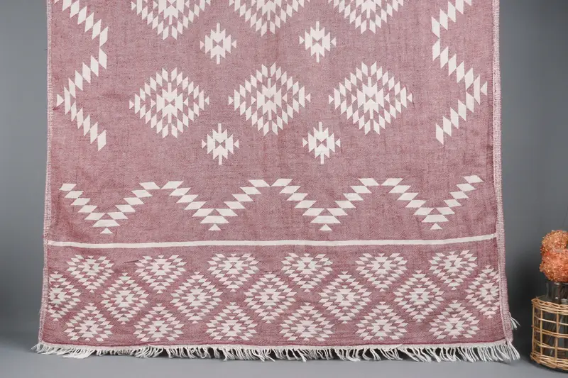 Monogrammed Beach Towel Turkish Cotton Burgundy, 36x71 Inches