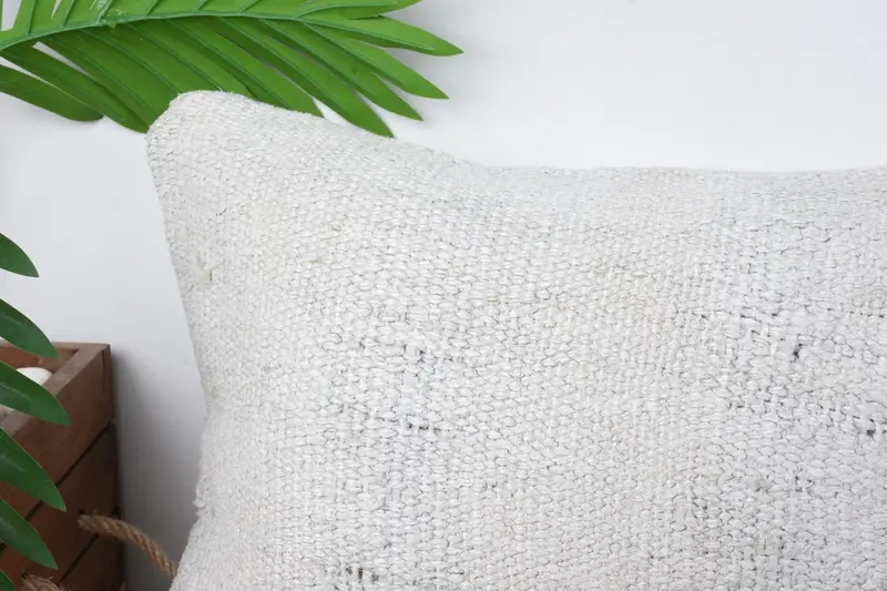 Throw Kilim Pillow, Gift Pillow, Pastel Cushion Cover, Knitted Pillow Case, Pillow Case, Kilim Pillow Cover, 12x24 Beige Cushion Cover - 2