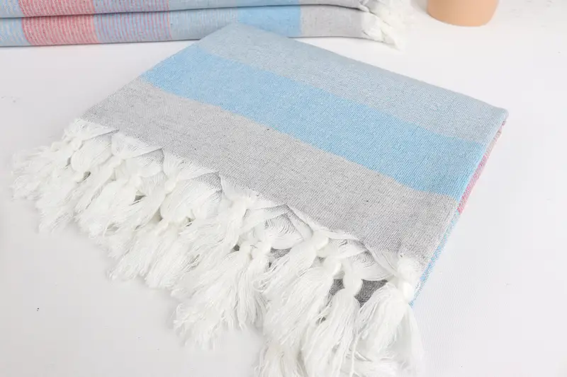 Sand-free towel, Handmade Turkish bath towel for summer vacation, Family Gift, Custom Gift, 68x40 Cotton Striped Towel, Bachelorette Party Gift - 5
