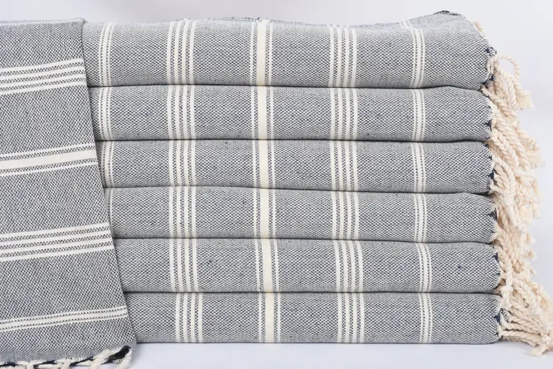 Wedding Gift Turkish Tea Towel Navy Striped, 38x24 Inches