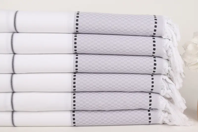 First Wedding Anniversary Gift, Spa Towel, Bridesmaid Gifts, Travel Towel, Soft towel, Birthday Gift, Gift For Her, 70x40 Cotton Striped Towel - 3
