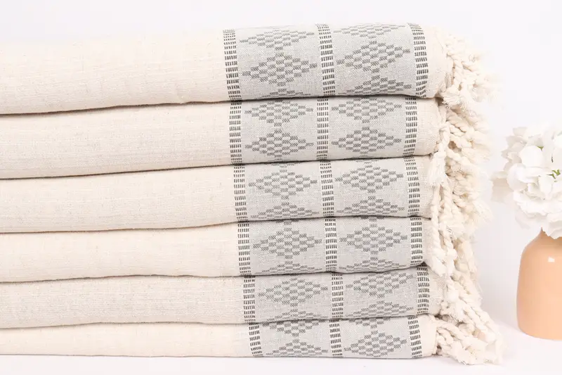 Dokuma Battaniye, Düğün Favorları, Türk Yatak Dikkati, 100x88 Keten Kilim Tasarım Havlu, Nedime Hediyeleri, Türk Plajı Battaniyesi, Kanepe Atma - 3