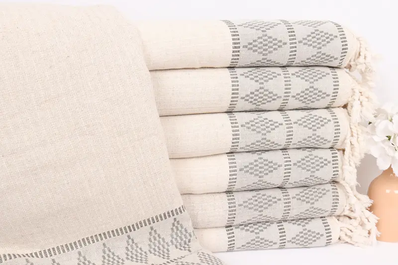 Dokuma Battaniye, Düğün Favorları, Türk Yatak Dikkati, 100x88 Keten Kilim Tasarım Havlu, Nedime Hediyeleri, Türk Plajı Battaniyesi, Kanepe Atma - 1