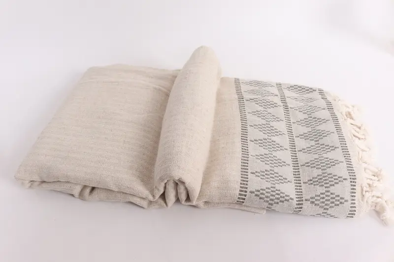 Dokuma Battaniye, Düğün Favorları, Türk Yatak Dikkati, 100x88 Keten Kilim Tasarım Havlu, Nedime Hediyeleri, Türk Plajı Battaniyesi, Kanepe Atma - 6
