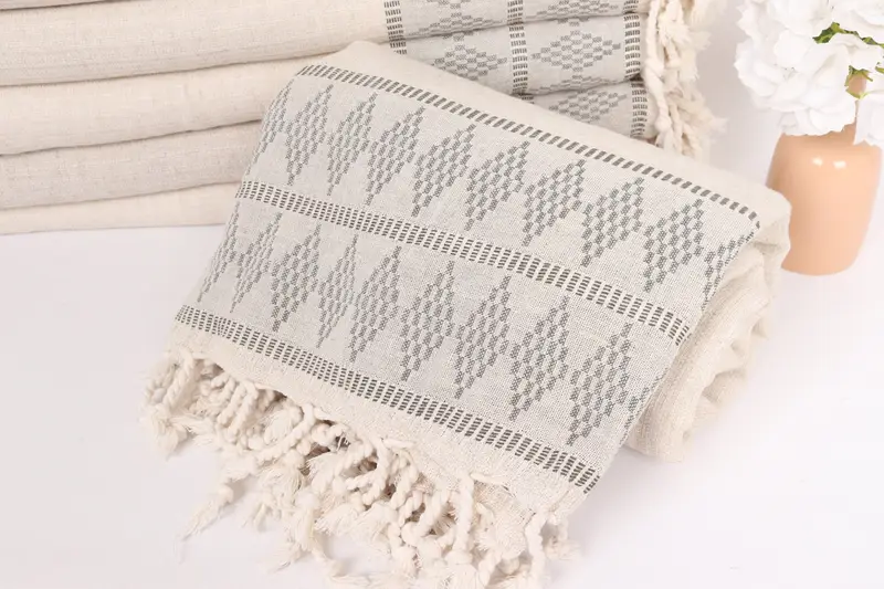 Dokuma Battaniye, Düğün Favorları, Türk Yatak Dikkati, 100x88 Keten Kilim Tasarım Havlu, Nedime Hediyeleri, Türk Plajı Battaniyesi, Kanepe Atma - 4