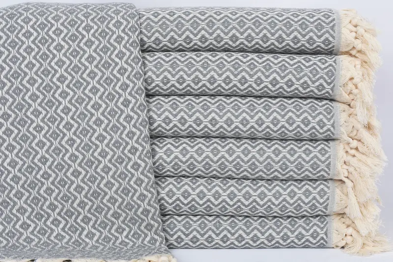 Dark Gray Diamond 70x40 Inch Organic Cotton Towel, Bachelorette Gift