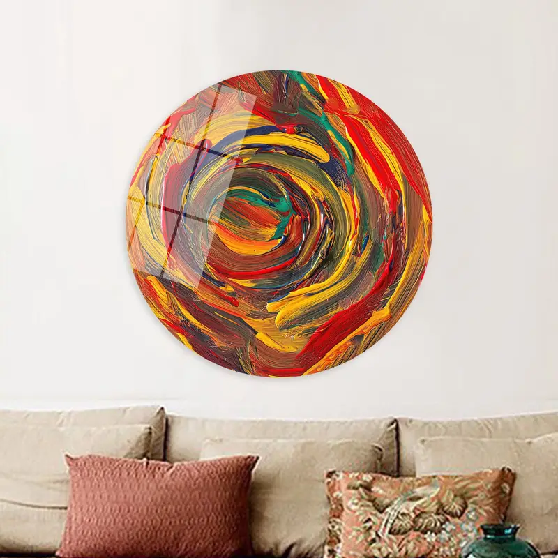 鮮やかなアクリル キャンバス: 油彩からインスピレーションを得たカラフルなプリント アート